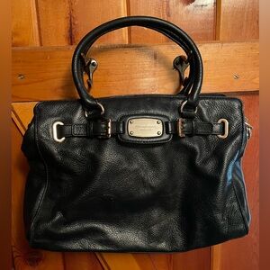 Michael Kors Black Leather Satchel Bag. Medium Size. Includes Long Strap. Clean